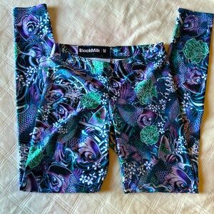Koi Purple Leggings, Blackmilk Size Medium